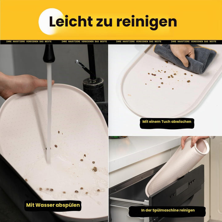 Conlun Napfunterlage Hund,1,2cm Hohe Ränder Futtermatte Katzen zur Vermeidung von Verschüttungen,BPA