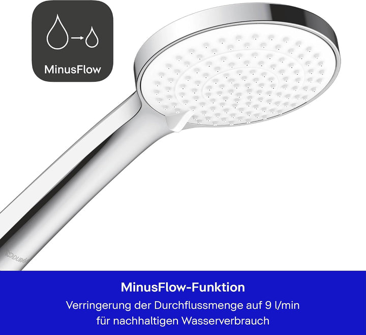 Duravit Brauseset, Duschset mit 3 Strahlarten (Rain, Pulse, Mono), Duschstange (810 mm) mit wassersp