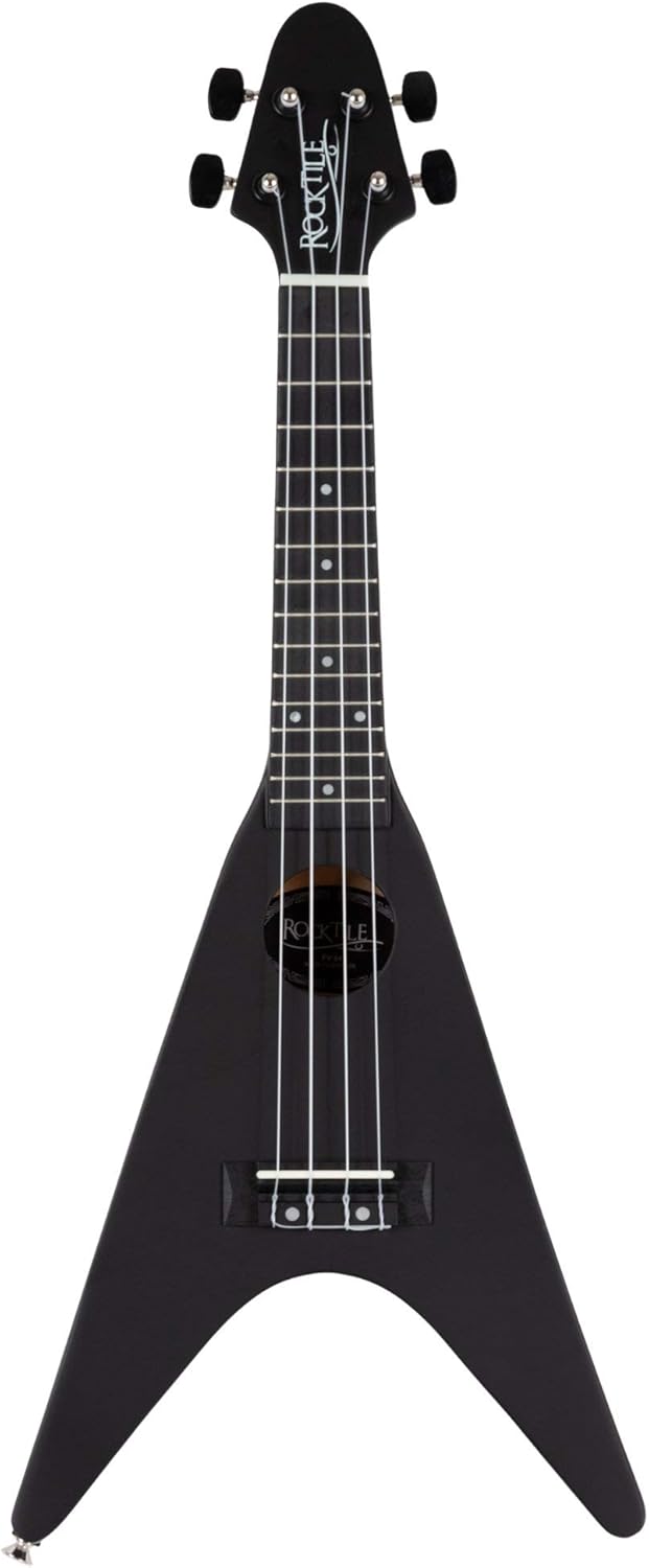 Rocktile FV-04 BK Ukulele - Sopran-Ukulele im Heavy-Design - Mensur: 343 mm - Gesamtlänge: 60,5 cm -