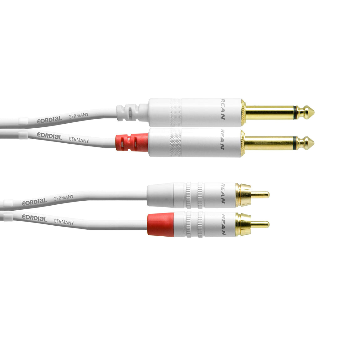CORDIAL CABLES Audiokabel Doppelklinke/Rca 3 m weiss AUDIOKABEL Essentials Jack 3 M Blanc, 3 M Blanc
