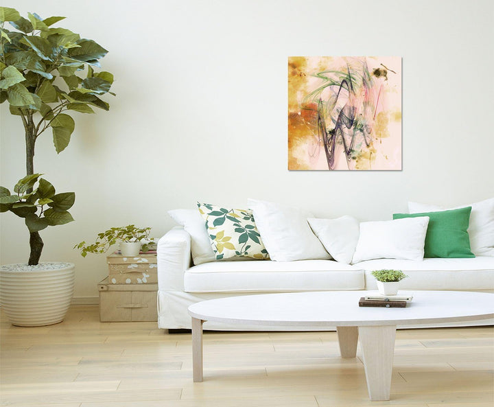Paul Sinus Art Bild auf Leinwand Abstrakt329_60x60cm Wandbild Schwingung Amplitude Abstraktes Motiv