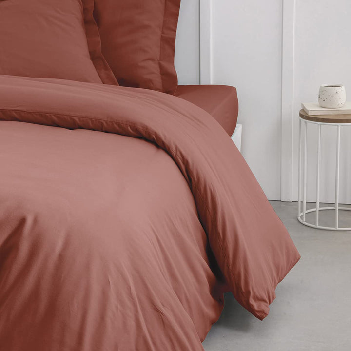 Today Bettbezug 240 x 260 cm, für Doppelbett, Baumwolle, Terrakotta