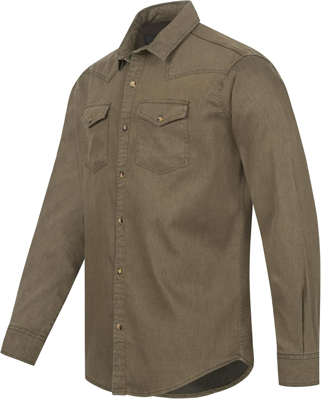 Rock Creek Jeanshemd Herren Denim Langarm H-339 S Dunkelgrün, S Dunkelgrün