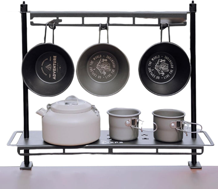 Campingtisch Aufbewahrungsregal, tragbarer Campingtischständer, Camping | Desktop- , Outdoor-Camping