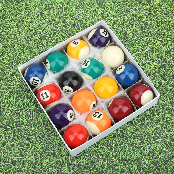 Billardkugeln Set 16 Stück 38 mm Mini Pool Ball Billard Set aus Kunstharz Mini Billardtisch Zubehör