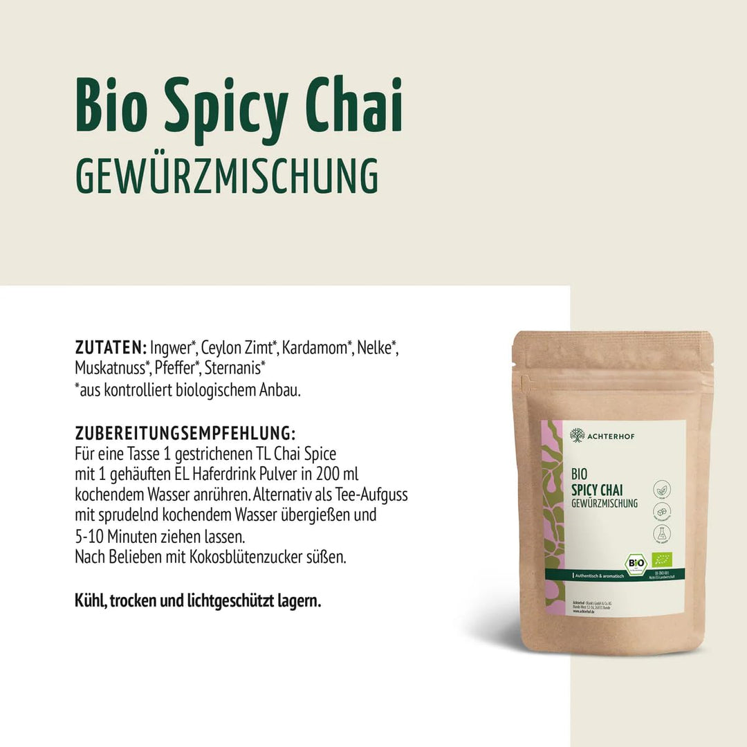 Chai Spicy Gewürzmischung 250g | zuckerfrei | authentische Spicy Chai Latte Mischung | nur Bio-Gewür