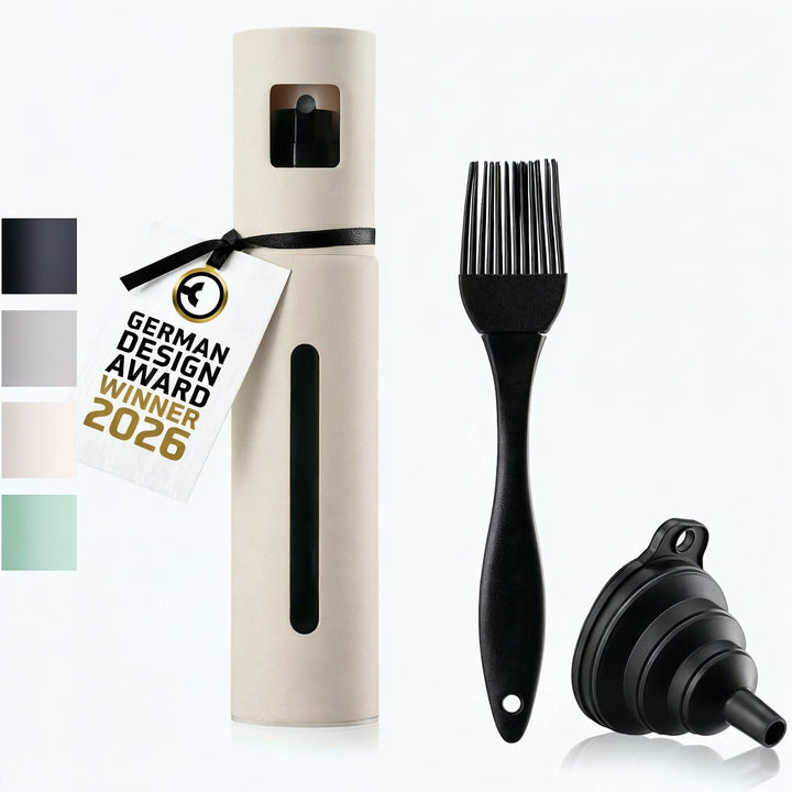Schmidt &amp; Kramer Ölsprüher I hochwertige Öl-Sprühflasche aus Edelstahl &amp; Glas, für gesundes Kochen I