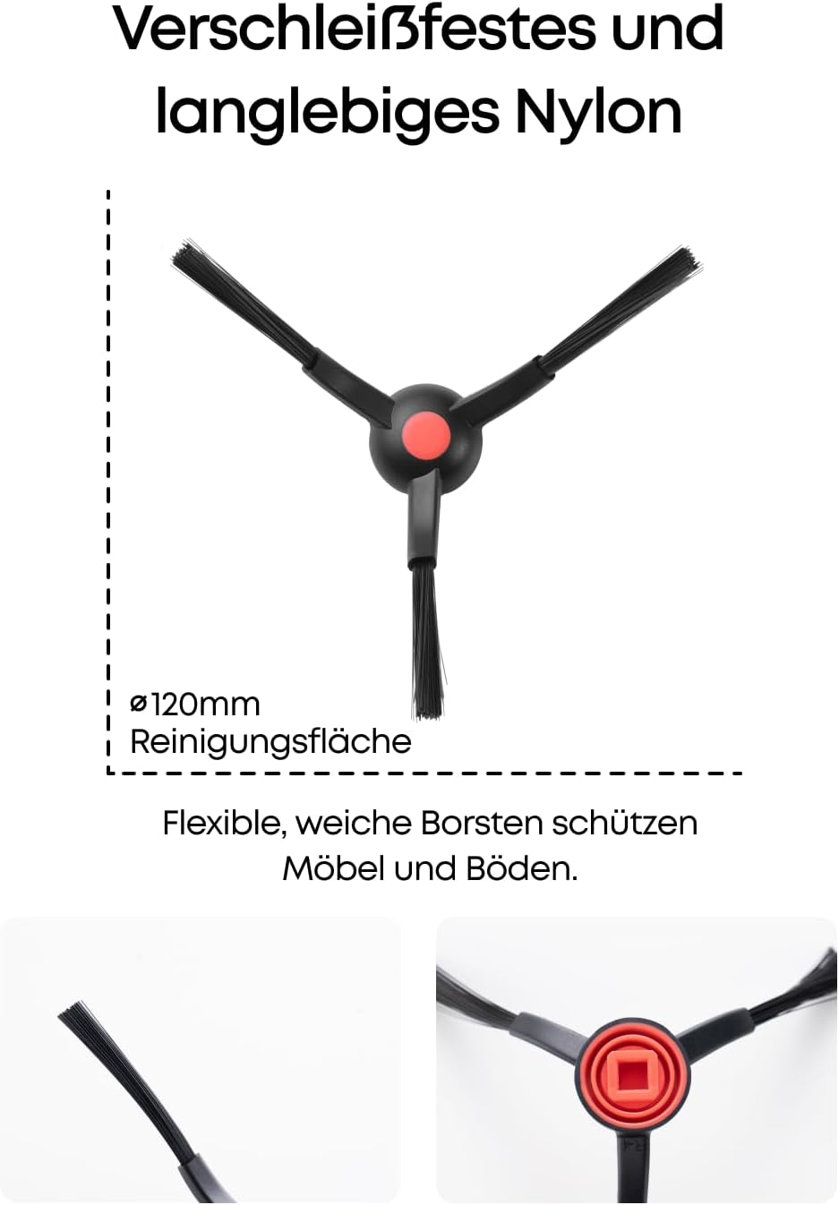 eufy Seitenbürsten (2 Paar) für C28, E25, E28, S1, S1Pro, weich, verschleissfest