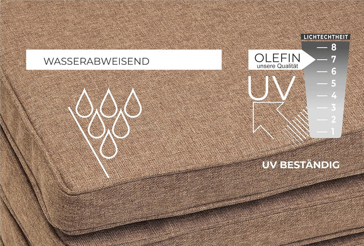 sunnypillow 4er Set Stuhlkissen wasserdicht UV-lichtecht 50 x 50 x 5cm | Polsterauflage Auflage für