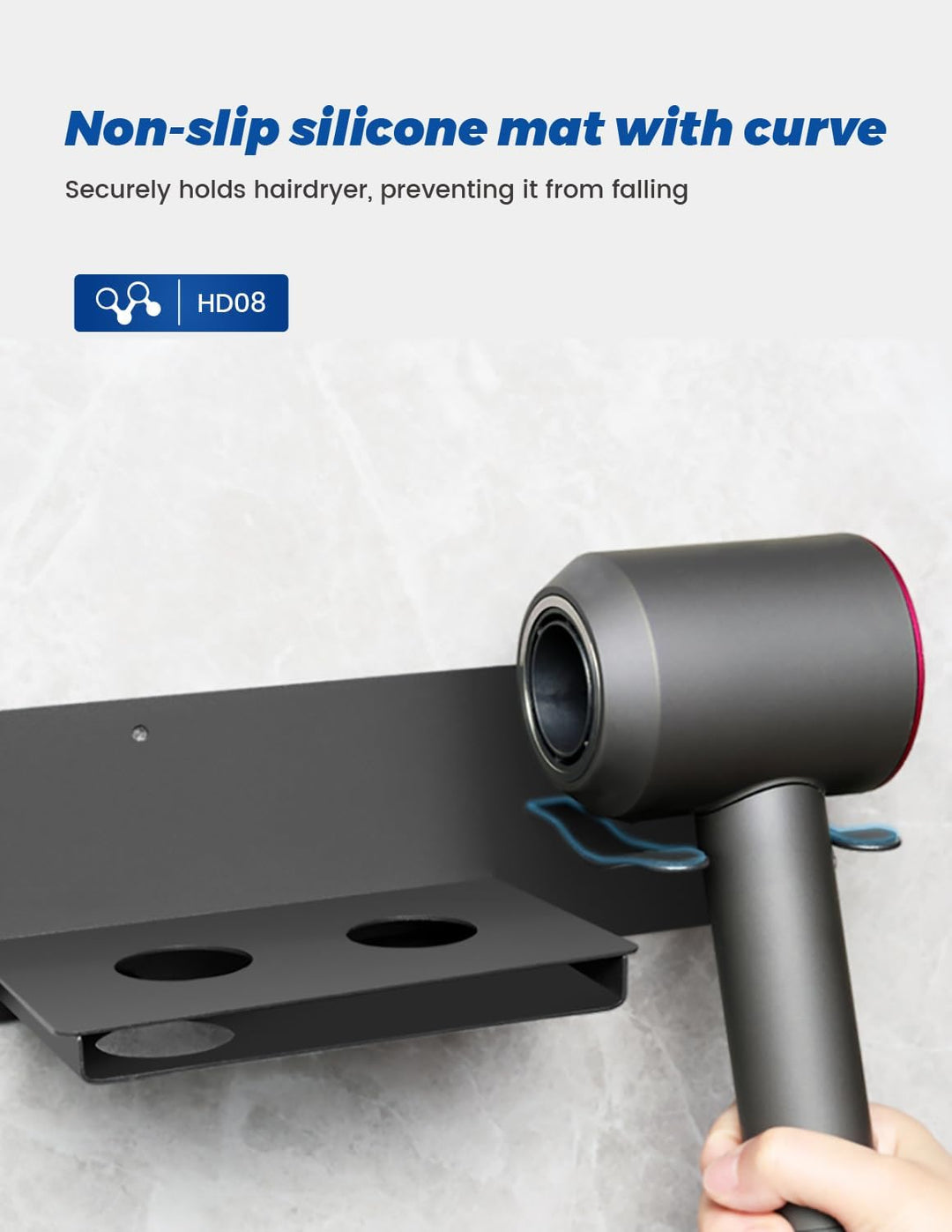 Fönhalter Ohne Bohren, Föhnhalter Wand Ohne Bohren,Föhn Halterung Kompatibel mit Dyson Supersonic Wa
