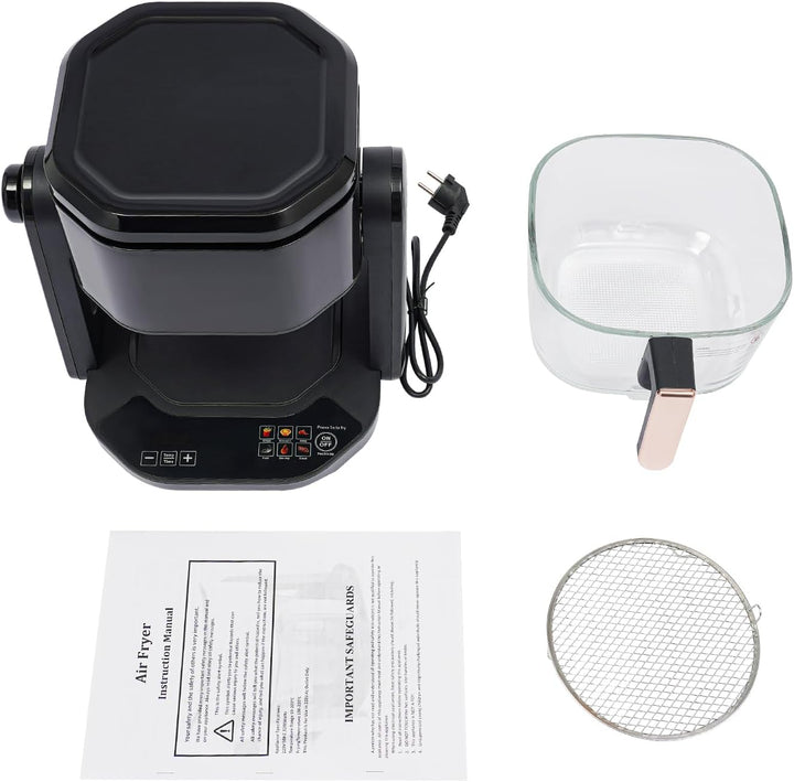 Heissluftfritteuse mit Sichtbarem Glas-Korb 4.5L 1500W Multifunktionale Heissluftfritteuse mit Grill