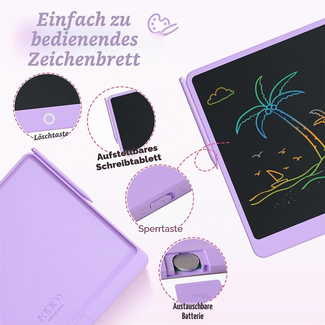 LCD Schreibtafel Kinder, Zaubertafel 16 Zoll, Umweltfreundlich Heller Bunten Schrift Pad Lernspielze