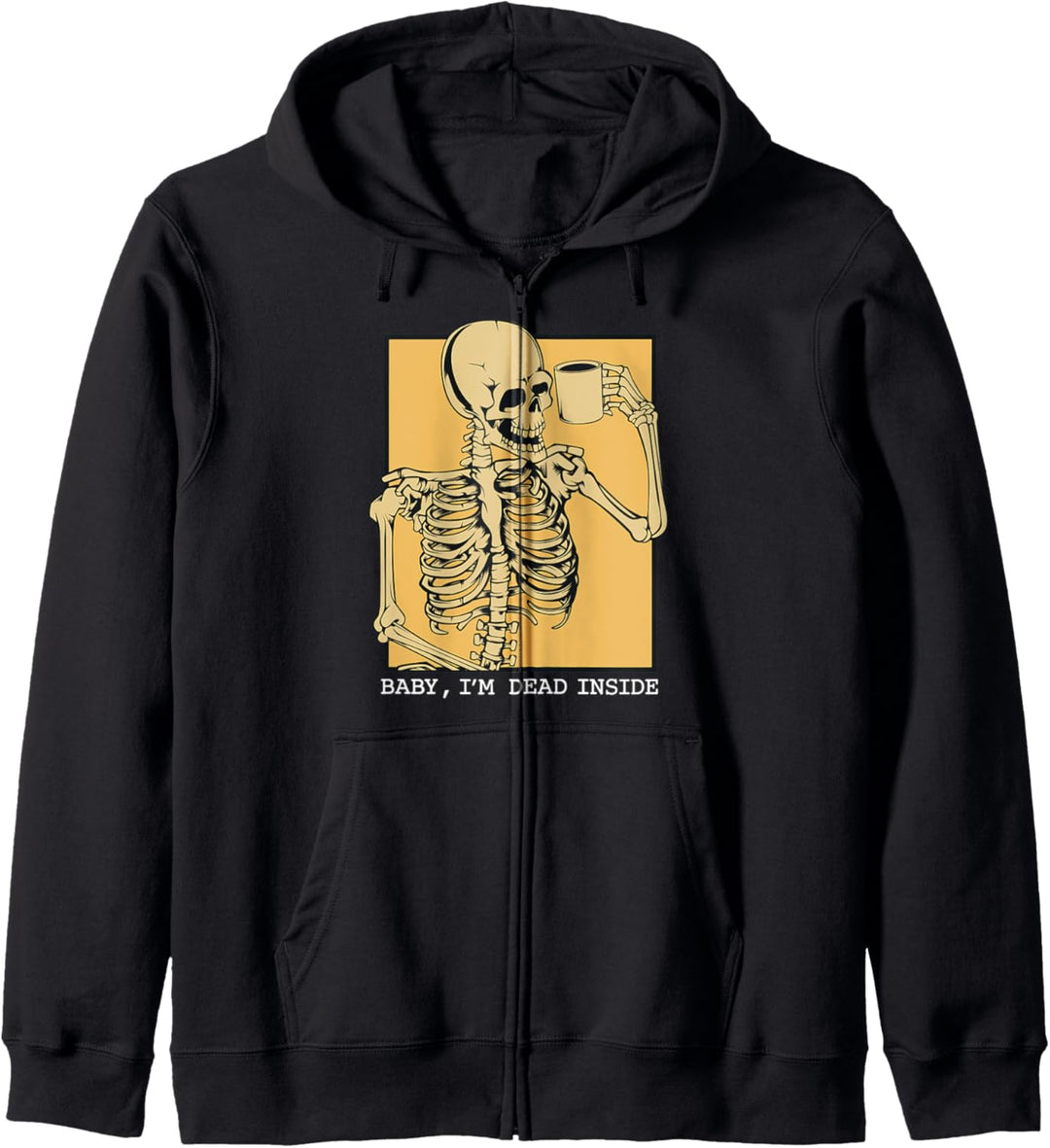 Grunge Skelett Kaffeetasse Becher Coffee Totenkopf Koffeein Kapuzenjacke