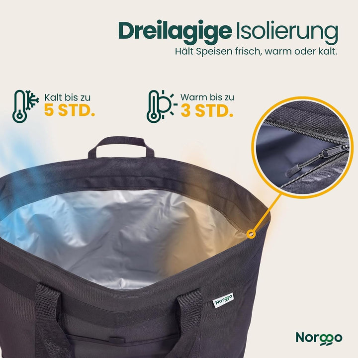 Kühltasche Gross 40L Faltbar - Isoliertasche für Strand und Camping