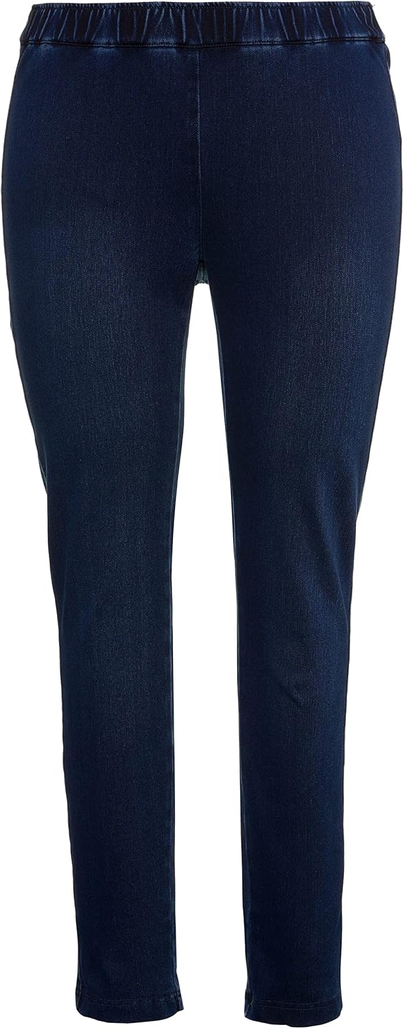 Ulla Popken Damen Jersey-Jeans Hosen, Dunkelblau