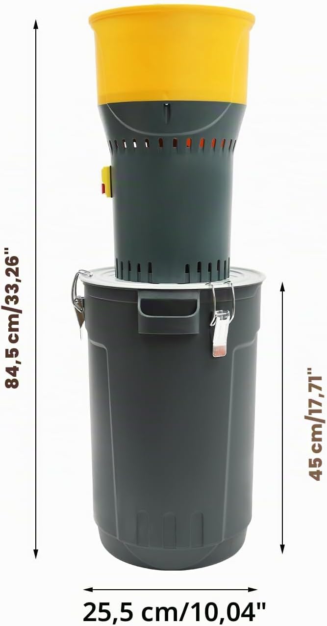 Elektrische Getreidemühle 25L - 1000W Schrotmühle mit Edelstahlklinge 5 Sieben, 300 kg/h, reiner Kup