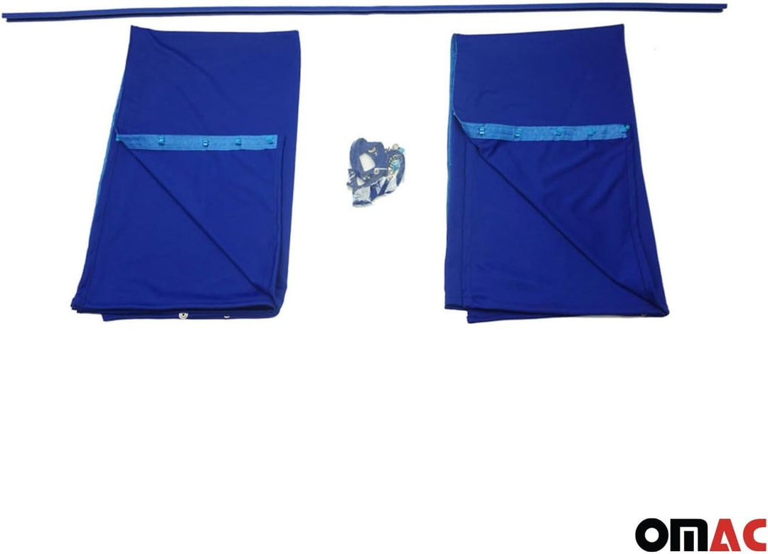 OMAC Heckklappe Gardinen Sonnenschutz Vorhänge kompatibel mit VW Multivan T7 L1 L2 Blau 2tlg, Blau /