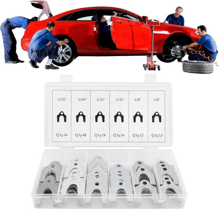 CHICIRIS 144pcs Auto Alignment Body Shim Kit Zum Einstellen von Körperteilen oder Sturzausrichtungss