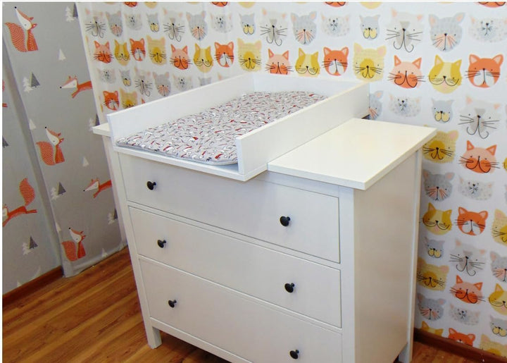 Wickelaufsatz für Malm von IKEA, Wickeltischaufsatz für 48 cm Kommoden, Abnehmbar Wickelkommode aufs