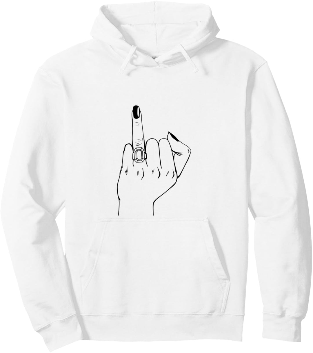 Finger Diamond Ring, Wedding Honeymoon Bachelorette Bride Pullover Hoodie