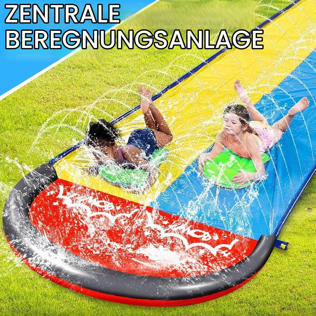 Wasserrutsche Garten 15.8ft/480cm,Doppelrutsche mit Eingebautem Sprinkler