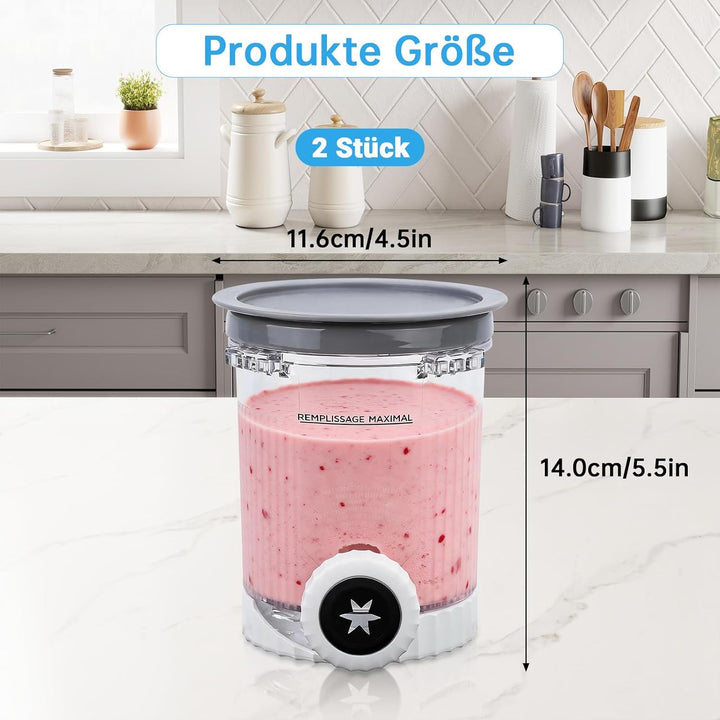 Eisbecher Deckel für Ninja Swirl – 2 Pack Creami Tubs Kompatibel mit Ninja CREAMi Eismaschine NC701U