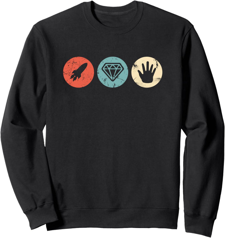 Trading Krypto Kryptowährung Miner BTC Rocket Diamond Hands Sweatshirt