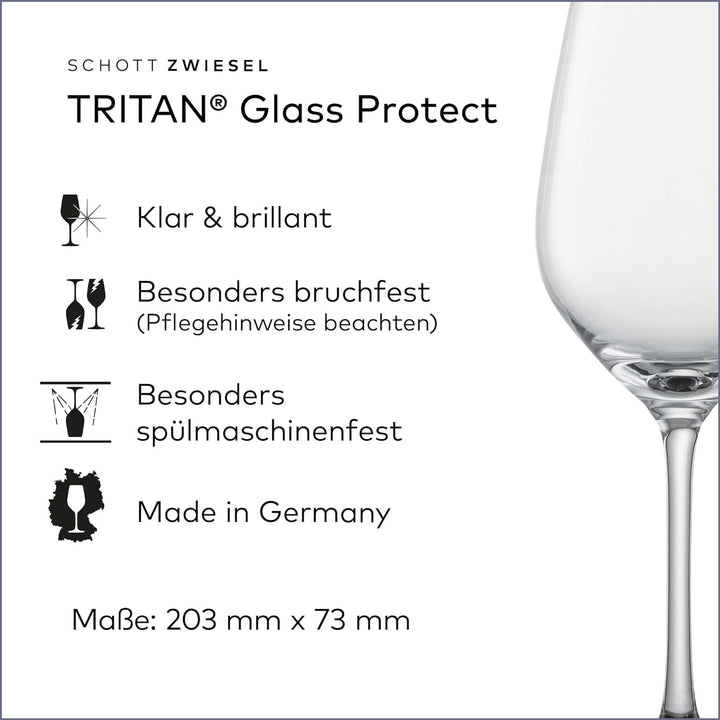 SCHOTT ZWIESEL Weissweinglas Viña (6er-Set), zeitlose Weingläser für Weisswein, spülmaschinenfeste T