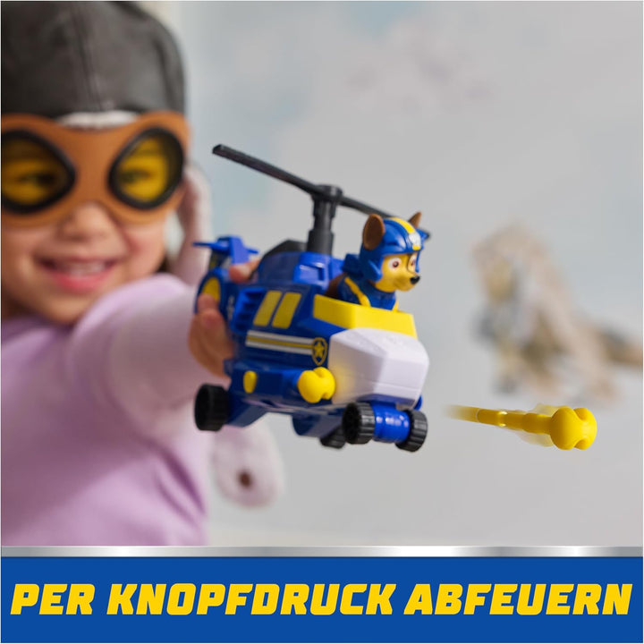 PAW PATROL Air Rescue - Chases Polizei-Rettungshubschrauber mit Geschoss-Abwurf und Chase Spielfigur