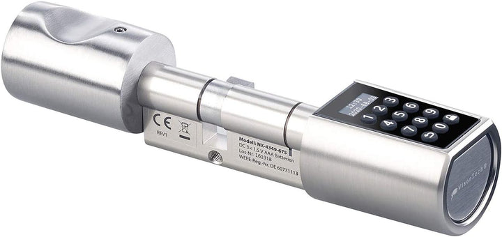 VisorTech Türschloss elektrisch: Elektronischer Tür-Schliesszylinder, Transponder, Code, Bluetooth &amp;