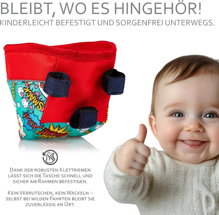 BambiniWelt by Rafael K. Rahmentasche für Kinder – für Laufrad, Dreirad &amp; Rutschfahrzeuge – kompatib