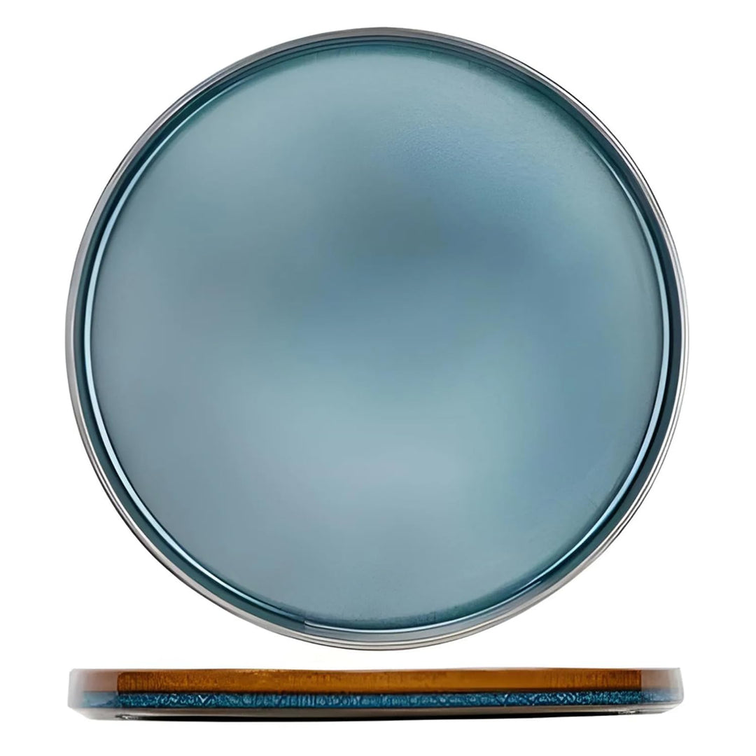 Cosy &amp; Trendy Quintana Flacher Teller, Porzellan, D, 27,5 cm, Blau, 4 Stück