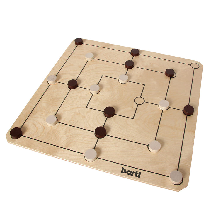 Bartl 107349 Brettspiel Mühle und Dame gross aus Holz XXL Format 50cm x