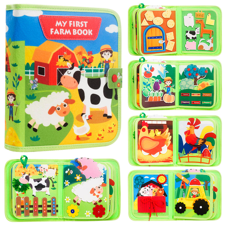 Gudotra Busy Board Montessori Spielzeug Bauernhof Thema, GRÜN, grün