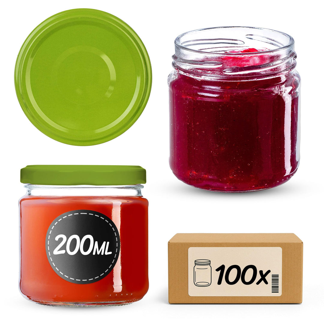 KADAX 100er Set Einmachgläser 200ml TO66, Marmeladengläser Vorratsgläser Mason Jar mit Schraubdeckel