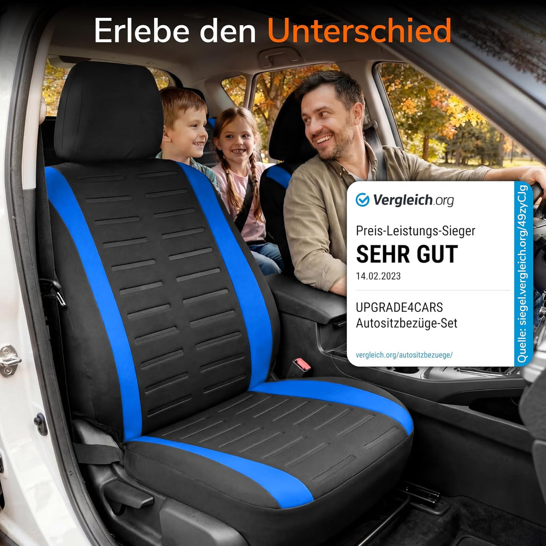 Upgrade4cars Autositzbezüge Set Universal Version 2026 Blau Schonbezüge Komplett Set Blau, Komplett