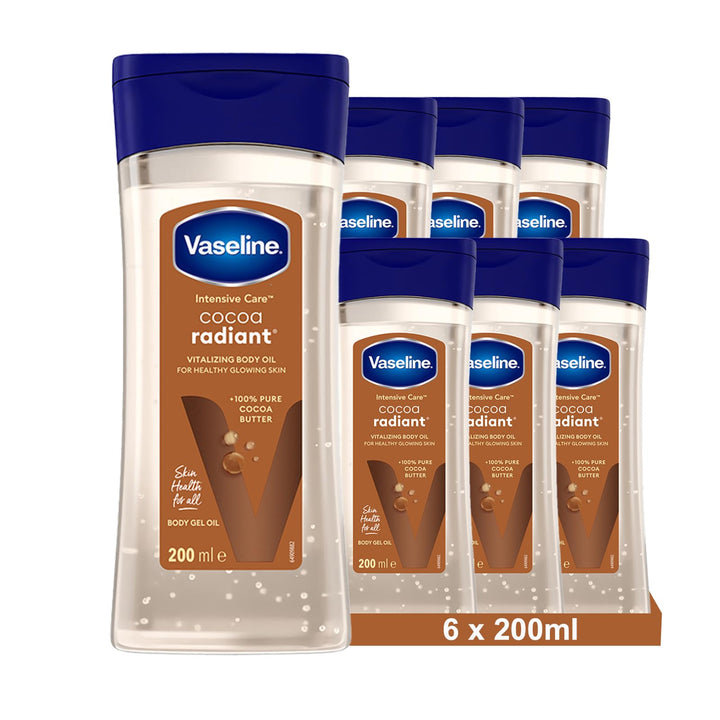 Vaseline Intensive Care Cocoa Radiant für strahlende Haut, Körpergelöl mit reiner Kakaobutter + rege