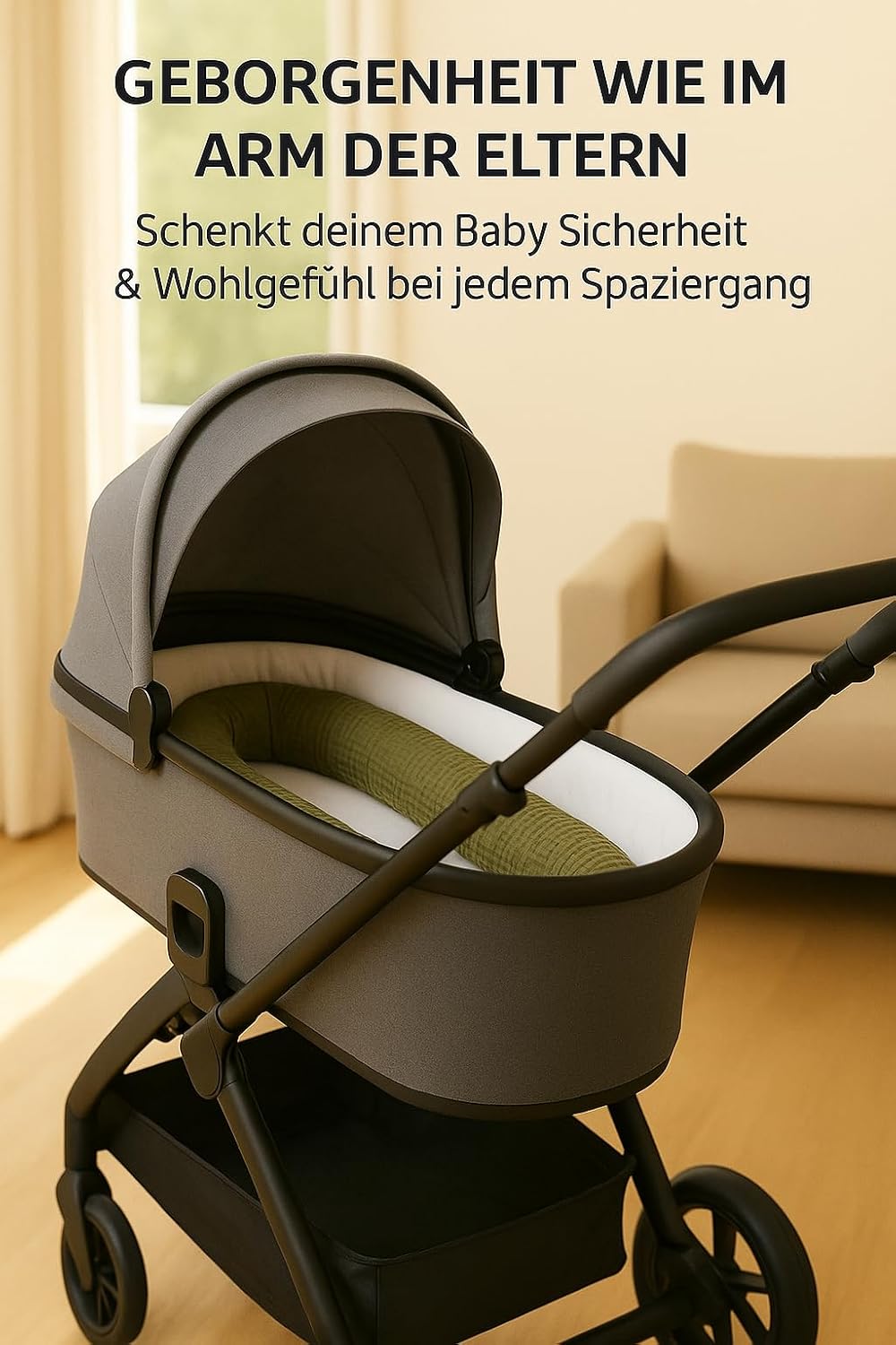 Kinderwagenschlange – Weiche Baby Kuschelschlange für Kinderwagen &amp; Wiege | Handgefertigt aus Baumwo