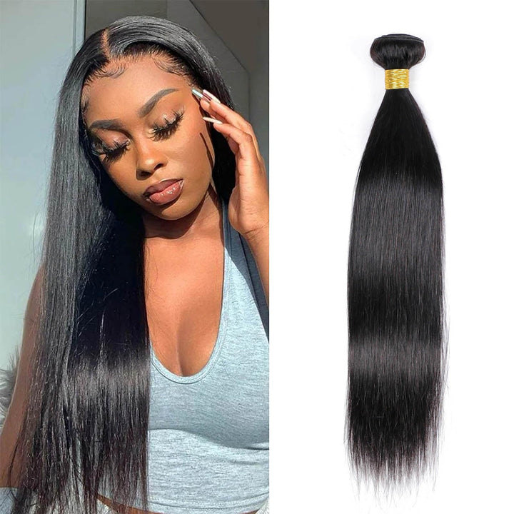 10A Human Hair Bundles One Single Silky Straight Bundles Human Hair for Black Women 10 Inch 100% Unp
