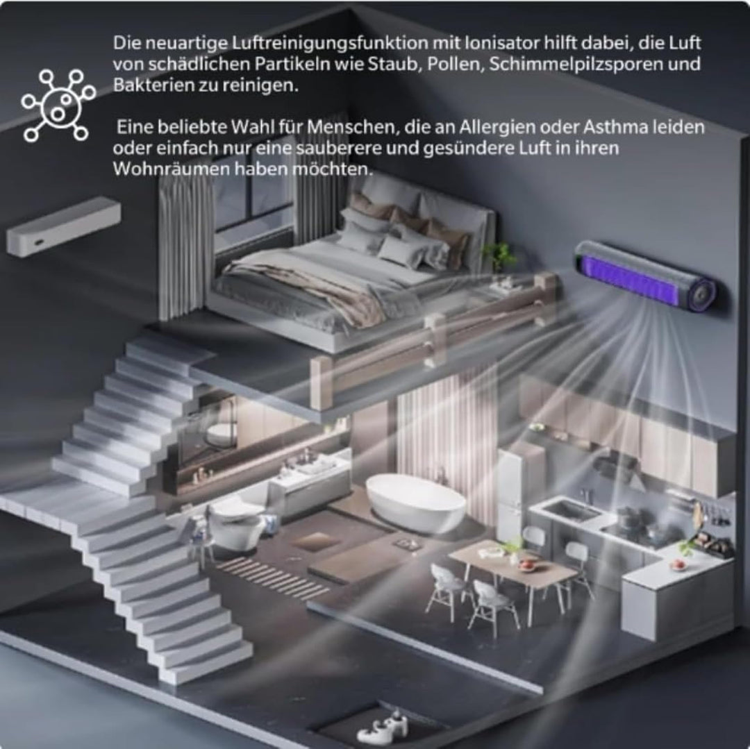 HoldOneLight Der originale kabellose Wandventilator mit 3 Geschwindigkeitsstufen – leise und tragbar