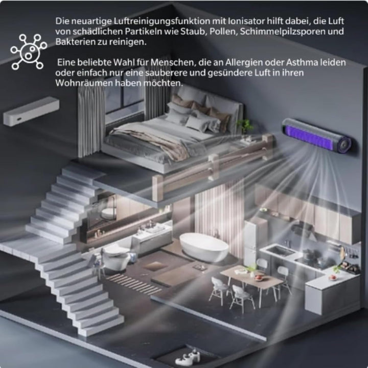 HoldOneLight Der originale kabellose Wandventilator mit 3 Geschwindigkeitsstufen – leise und tragbar