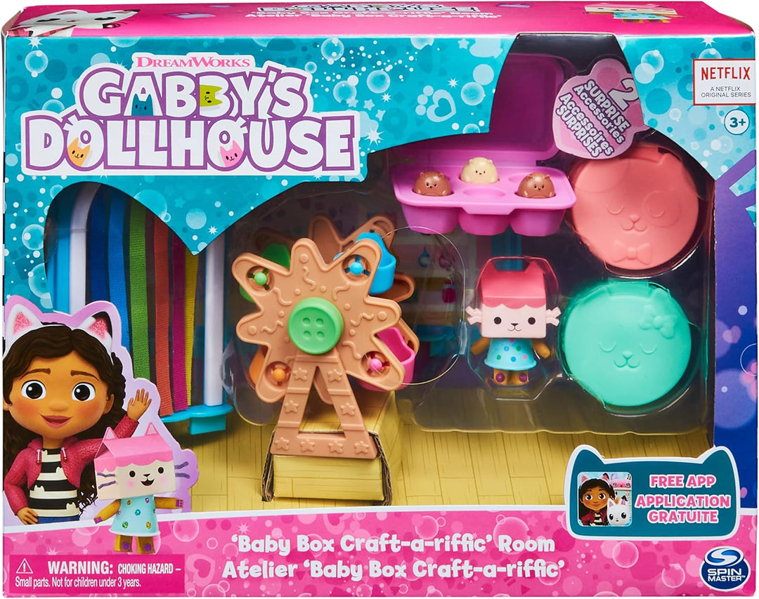 Gabby‘s Dollhouse Deluxe Raum, Sweet Dreams, Schlafzimmer mit Kuschelkatze &amp; Deluxe Raum, Craft-a-ri