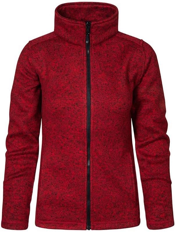 Strick-Fleece Jacke C+ Damen, Rot-Melange, S