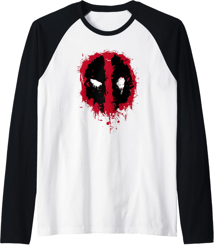 Marvel Deadpool Simple Paint Splatter Logo Raglan