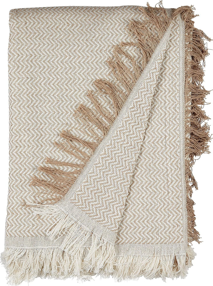 Mehrzweckdecke Oslo, Plaid, 180 x 270 cm, Beige