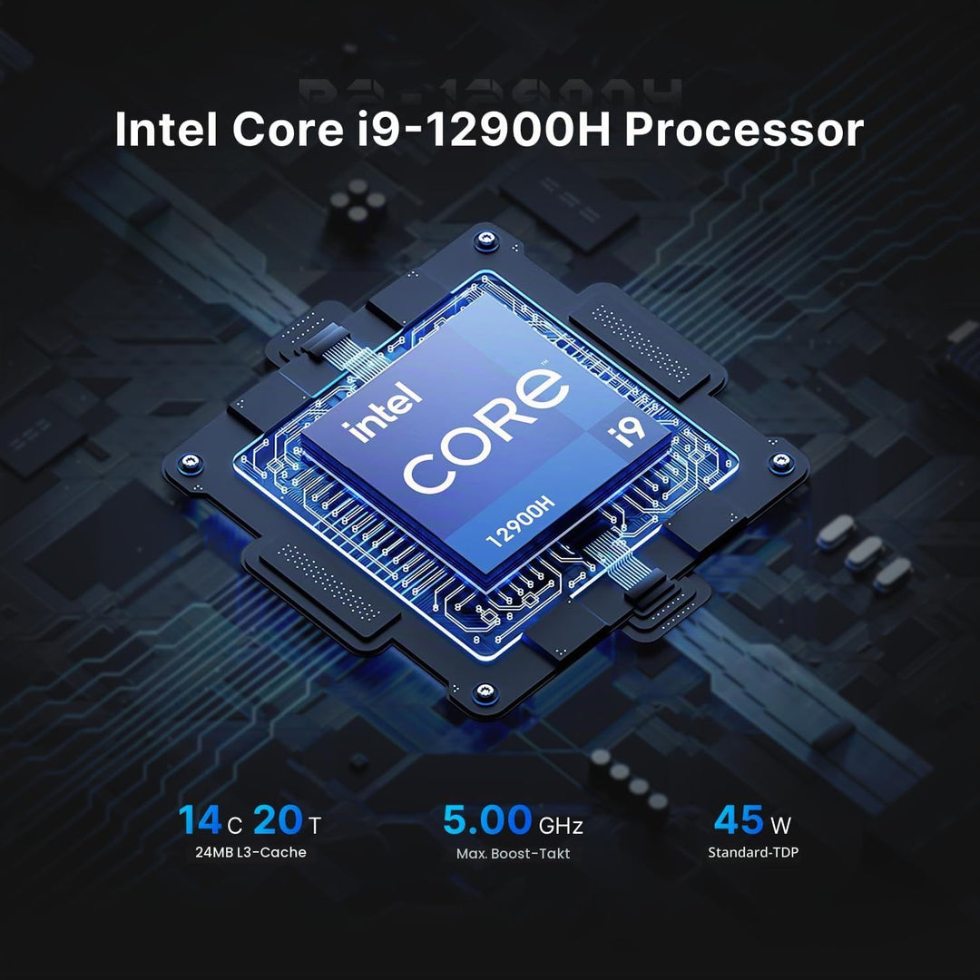 BOSGAME P2 Pro Mini-PC, Intel Core i9-12900H Prozessor bis zu 5,0 GHz, Windows 11 Pro Mini-Computer,