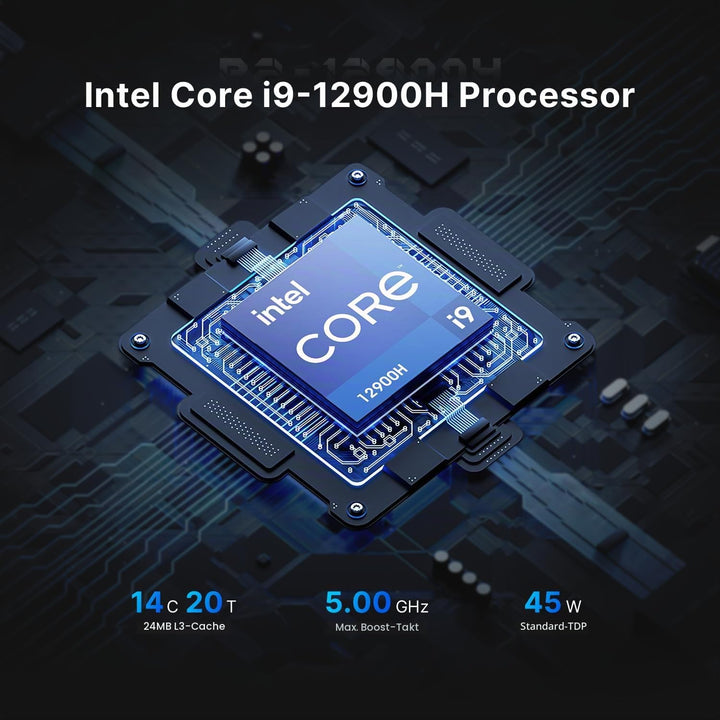 BOSGAME P2 Pro Mini-PC, Intel Core i9-12900H Prozessor bis zu 5,0 GHz, Windows 11 Pro Mini-Computer,