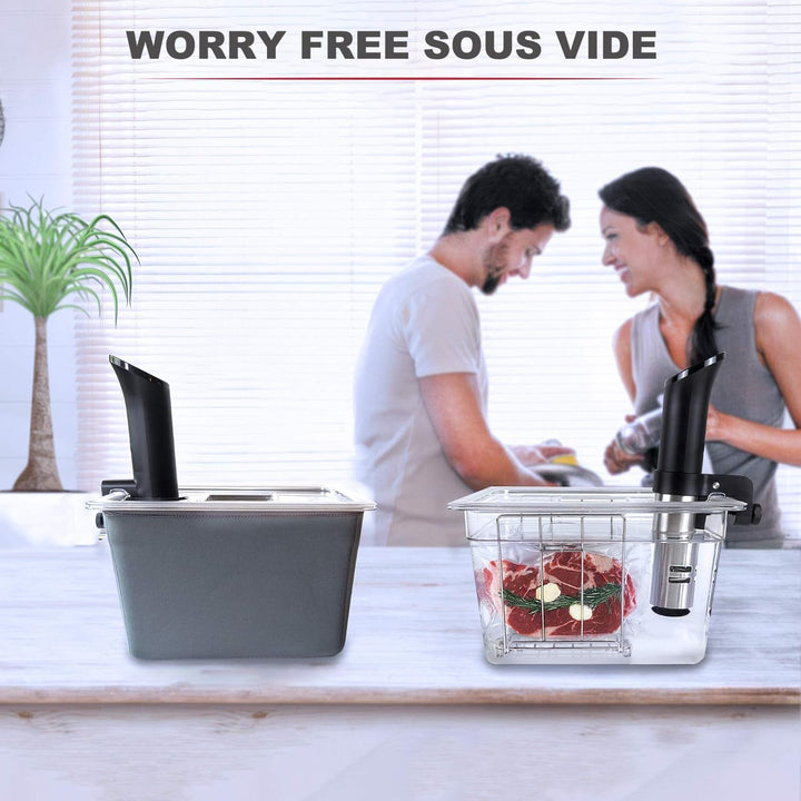 Sous Vide Behälter 12L, Sous Vide Container mit Deckel, Thermohülle und Rack, Multifunktionaler Tran