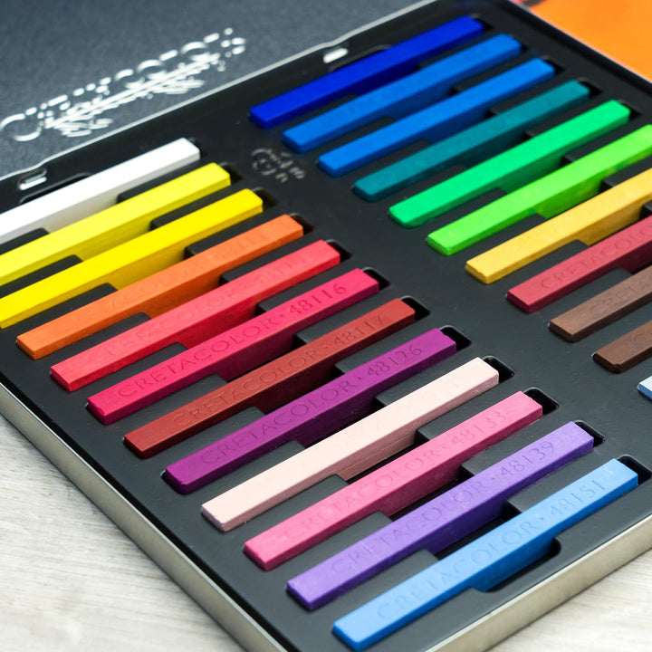 Cretacolor Pastellkreiden Pastelcarré, sortiert, 24er Metalletui 24 Stück (1er Pack), 24 Stück (1er