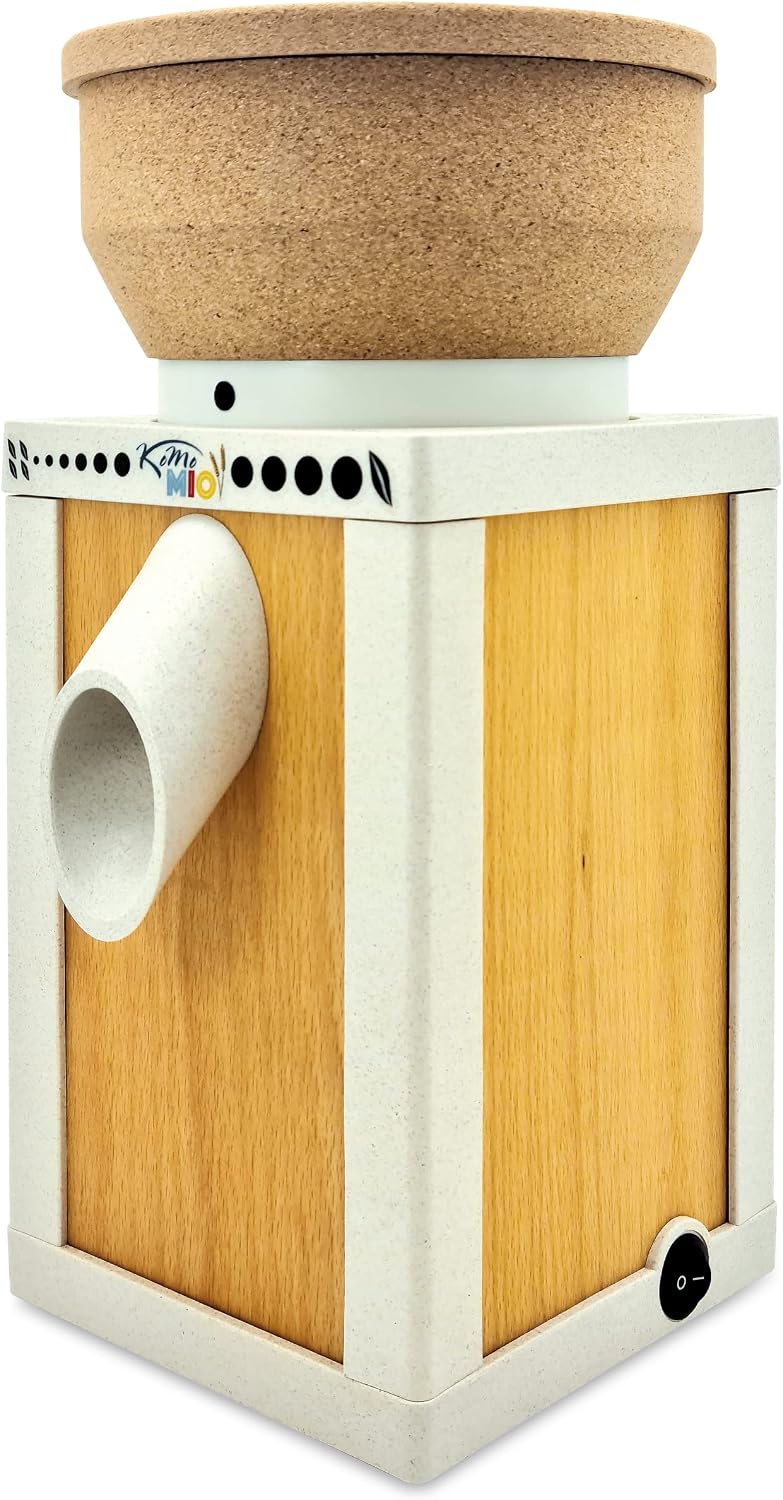 KoMo KoMoMio weiss mit Kork-Trichter + 2,5 kg Bio Buchweizen | Made in Austria | Edelkorund und Kera